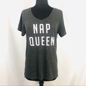 State of Mine NAP QUEEN Knit Graphic T-Shirt Gray